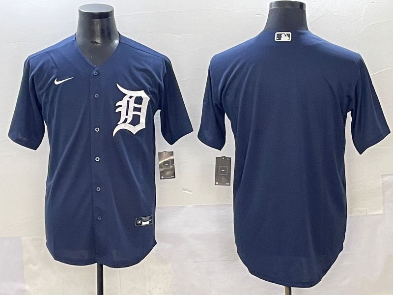 Men 2025 Detroit Tigers Blank Dark Blue Game Nike MLB Jersey style 1->detroit tigers->MLB Jersey